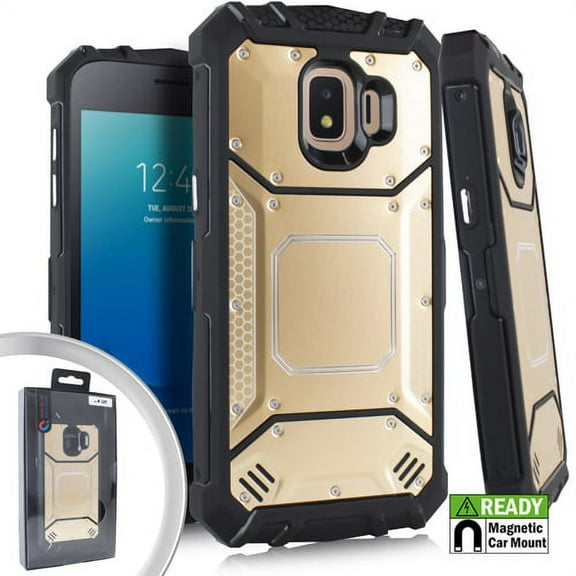 GSA Screw Metal Jacket Case for Samsung Galaxy J2/J2 Core - Gold/Black
