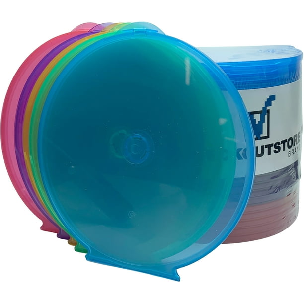 (50) CheckOutStore Clear Compact Slim Round ClamShell CD/DVD Case with
