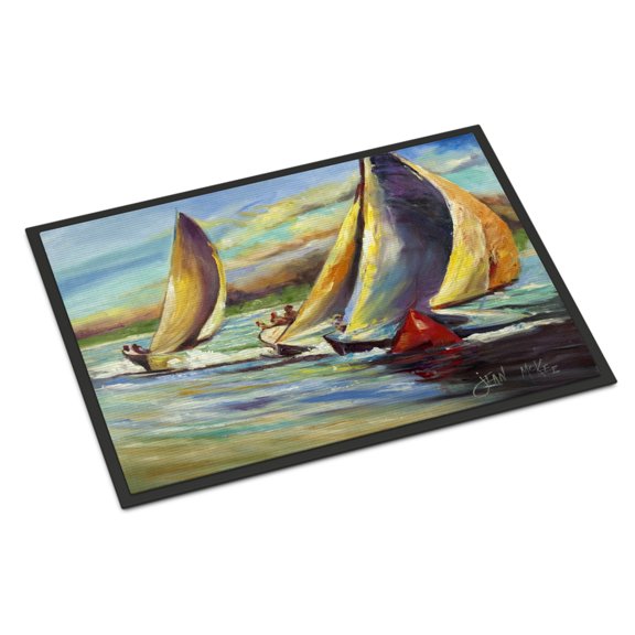 Carolines Treasures JMK1057JMAT Knost Regatta Pass Christian Sailboats Door Mat Indoor Rug or Outdoor Welcome Mat 24x36
