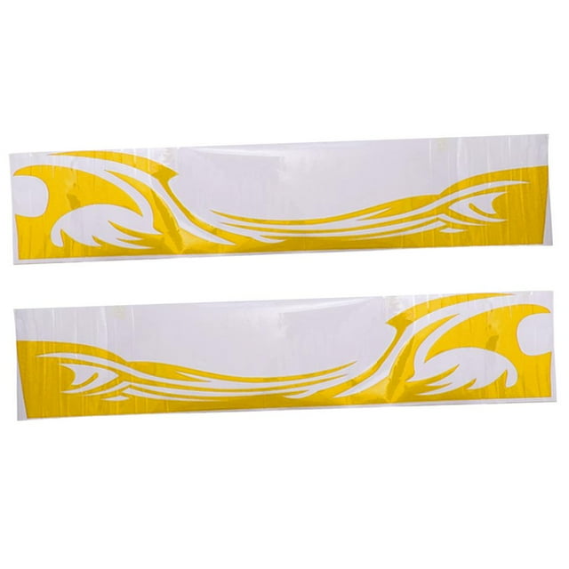 Calcomanías de gráficos de vinilo para camiones autoadhesivas con gráficos de llama para carrocería lateral de coche de carreras de 2 piezas Amarillo Soledad Etiqueta engomada de la carrocería del coche Totem de la llama