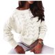 thumbnail image 1 of Suéter largo de punto de murciélago Gibobby mujer blanco M, 1 of 5