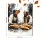 thumbnail image 3 of Qisvanset 12x16 Inch 2D Flat Framed Canvas Art, Bread and Fish Watercolor Jesus Feeds Minimalist Religious Home Wall Art, 3 of 5