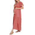 thumbnail image 5 of GXFC Women Maternity Dress Summer Short Sleeve Swing Dress A-line Maxi Dress for Pregnancy, 5 of 9