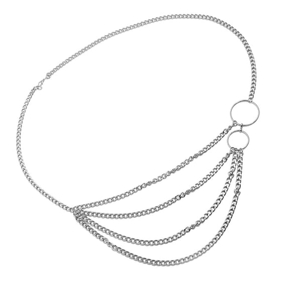 Minnieouse Cadena de cintura Pantalón Cadenas de cadera Estilo simple Vestido de mujer Accesorios Plata Type3 NO3