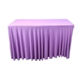 thumbnail image 3 of Purple Green Yellow Light Blue 183*76*76cm Elastic Cover Outdoor Wedding Event Festival Party Rectangular Elastic Tablecloth, 3 of 6