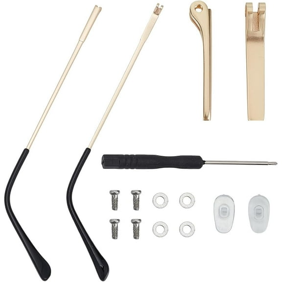 Metal Glasses Arm Replacement Glasses Repair Kit Include Screws Ring Pads Screwdrivers for Sunglasses Tan