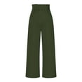 thumbnail image 2 of ChooTeeYeen Women's High Waist Pants Casual Pockets Belted Wide Leg Trousers Business Work Long Pants Detachable Tied Belt, 2 of 7