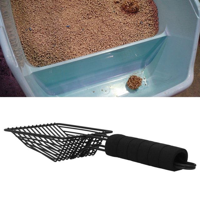Reutilizable Metal Cat Litter Sand Scoop Sifter Pala Pet Cat Limpieza Suministros Negro Unbranded 3117200151712