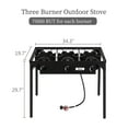 thumbnail image 5 of Portable Propane 225,000-BTU 3 Burner Gas Cooker Outdoor Camping Stove Grill, 5 of 9