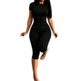 thumbnail image 2 of Holzkary Striped Two Piece Loungewear Set, Crew Neck Short Sleeve Slim Crop Top High Waist Capri Leggings Stretch Matching Outfit, Home Sleepwear Gym Training Clothes Summer Fall Outfits Black L, 2 of 4