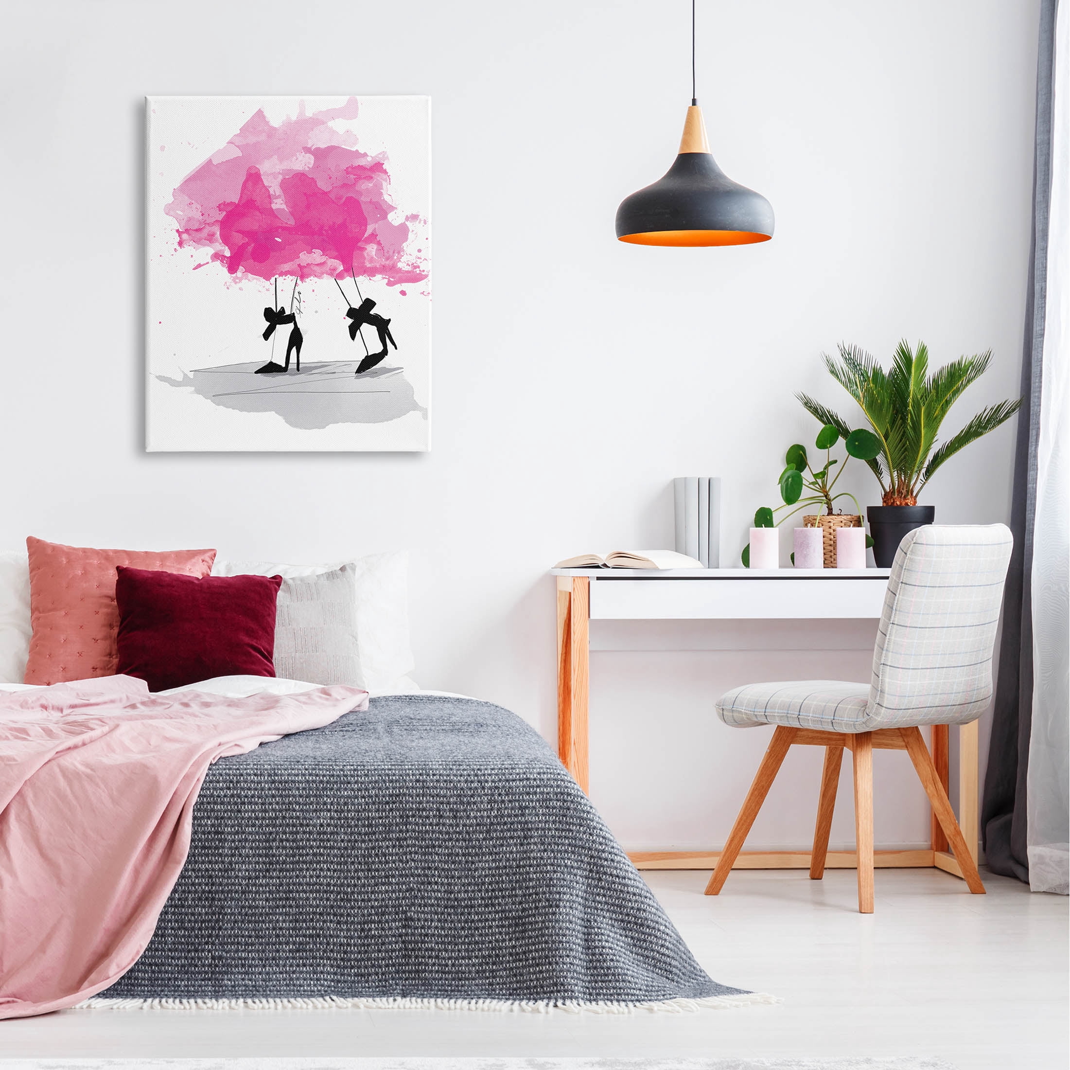 Stupell Industries Abstract Pink Fashion Heels Graphic Art Gallery Wrapped Canvas Print Wall Art, Design by Alison Petrie