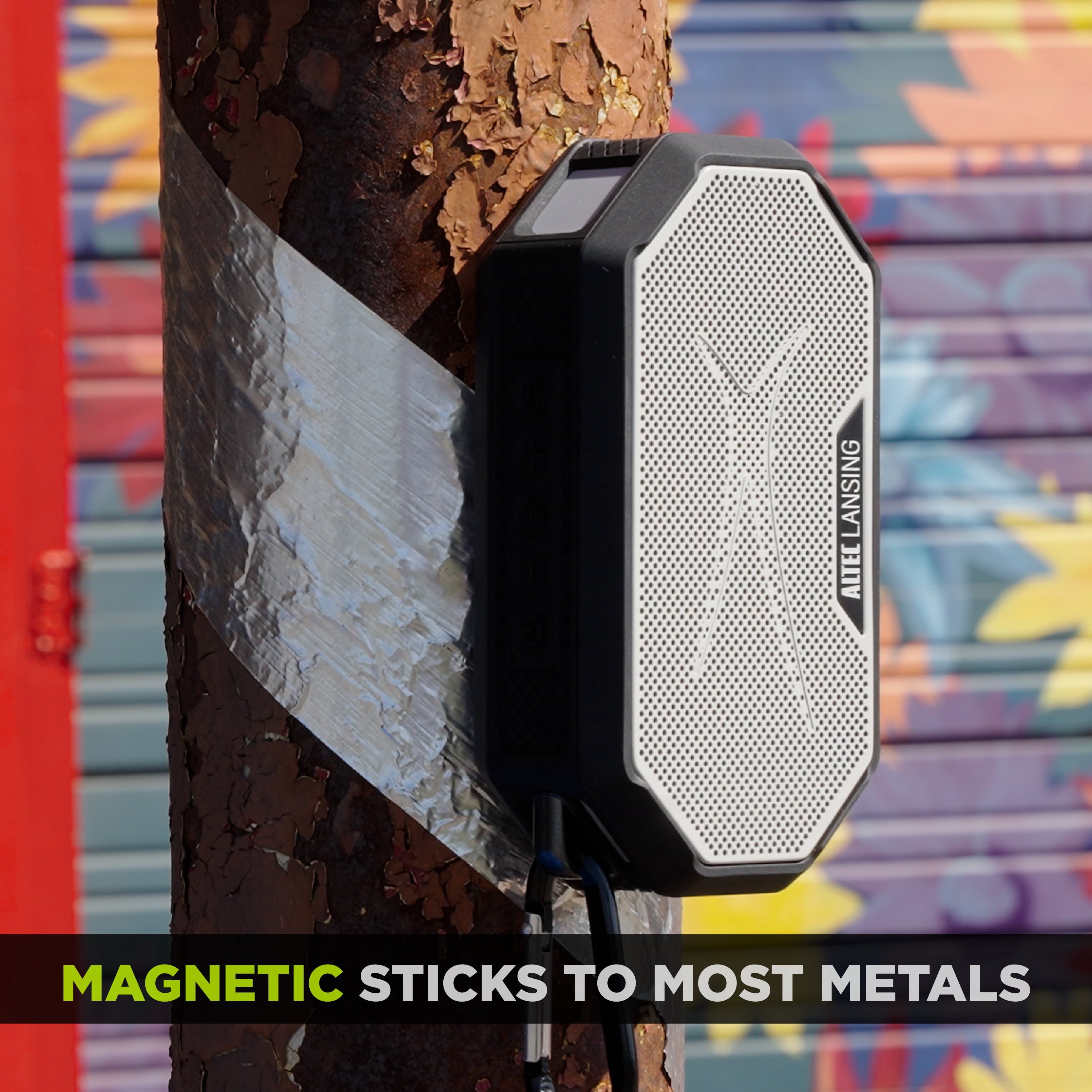 Altec Lansing HydraMini 2.0 Portable Bluetooth Speaker, Waterproof IP67, 12-Hour Battery, Wireless Pairing, USB-C Quick Charge, Magnetic Mount, Voice Assistant, Compact Outdoor Speaker