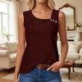 thumbnail image 2 of Bainana Women T Shirt Solid Color Sleeveless Crew Neck Basic Tee Comfortable Loose Fit Female Street Casual Wear Tops Clothes Size S, 2 of 6