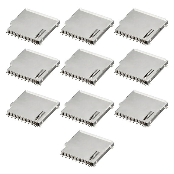 Uxcell SD Memory Card Socket Long Body 11Pin PCB Mount Connector 10pcs