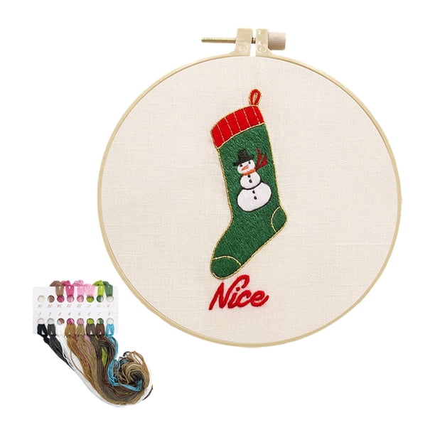 Kit de bordado navideño para practicar puntadas. Kits de puntadas en cruz. Kit de bordado navideño DIY para principiantes adultos.