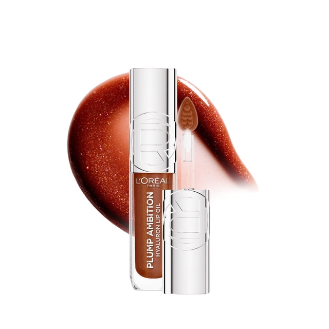 L’Oréal Paris Huile à Lèvres Teintée Plump Ambition, Brillant à lèvres repulpant, Léger picotement, Non collant, Hydratant, Infusé d'acide hyaluronique, BERRY JOLIE, 5 ml