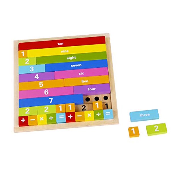 TOYSTERS Wooden Counting Math Board Game 32Piece Educational