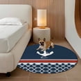 thumbnail image 2 of Navy Blue Coastal Round Area Rug 4Ft Washable Circle Rugs for Bedroom Dining Room, Nautical Ocean Sea Anchor Abstract Art Non-Slip Carpet Floor Mats Indoor Outdoor Carpet Runner Aesthetic Home Decor, 2 of 8
