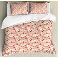 thumbnail image 1 of Rose Duvet Cover Set King Size, Romantic Pastel Shade Rose Petals and Buds Pattern with Jumbled and Overlapped Order, Decorative 3 Piece Bedding Set with 2 Pillow Shams, Multicolor, by Ambesonne, 1 of 3