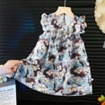thumbnail image 3 of Girl Cute Dresses Sleeveless Summer Floral Dress Cotton Comfort Flutter Sundress Dailywear Sweet Clothing, Black, 8 Years, 3 of 3