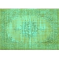 thumbnail image 1 of Ahgly Company Indoor Rectangle Persian Turquoise Blue Traditional Area Rugs, 2' x 4', 1 of 4