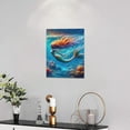 thumbnail image 2 of HFDF Mermaid Wall Ocean Coastal Wall Art The Underwater World Canvas Mermaid Pictures Coral Wall Decor Canvas Prts Patg Artwork for Livg Room Bedroom Bathroom Kitchen 11x14inch Framed, 2 of 6