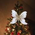 thumbnail image 7 of Christmas Tree Butterflys Ornaments Wreath Decor Ceiling Wall Decoration for Year Gifts Holiday Glittering Butterflys Christmas Tree Hanging Ornament, White, 7 of 7