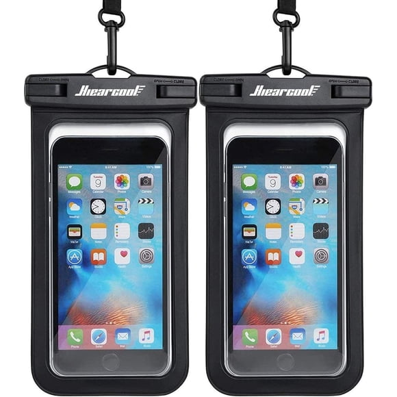 Funda impermeable para teléfono Hiearcool, universal, para iPhone, negra
