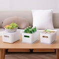 thumbnail image 2 of 2PCS Plastic Storage Bins with Bamboo lids Stackable Storage Containers for Organizing, Bundled with Labels and Marker 10.24 x 7.01 x 6.1 inch(4 Packs-10.24 x 7.01 x 6.1 inch), 2 of 7