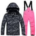 thumbnail image 2 of Kid Snowsuit 6-14Years Children Girls Boys Ski Suit Outdoor Windproof Waterproof Puffer Hooded Jacket Warm Thickened Velvet Jumpsuits, 2 of 4