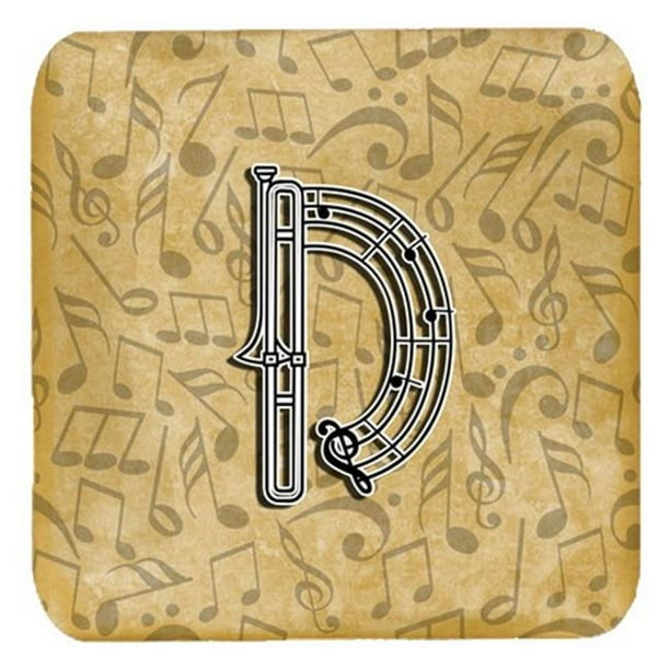Carolines Treasures CJ2004-DFC Lettre D Instrument de Musique Alphabet Mousse Sous-Verres-Ensemble de 4