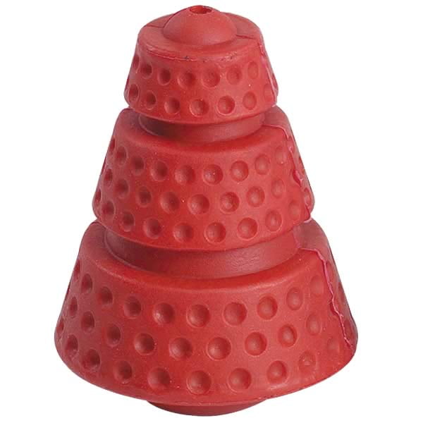 Hard Rubber Dog Toy Small Cosmic Cone Rocket Red Tough Toys for
