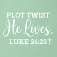 thumbnail image 5 of Wild Bobby Plot Twist He Lives Luke 24:23 Inspirational/Christian Women Slim Fit Junior Tee, Mint, Small, 5 of 5