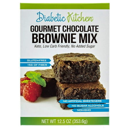 (2 Pack) Diabetic Kitchen Gourmet Chocolate Brownie Mix Low Carb, Keto Friendly, Gluten-Free (12.5 (Best Low Carb Desserts For Diabetics)