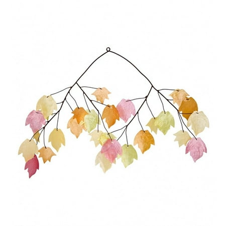 Woodstock Wind Chimes Asli Arts® Collection, Autumn Leaves Capiz Chime, 14'' Wind Chime C721