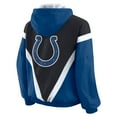 thumbnail image 3 of Women's WEAR by Erin Andrews Black/Royal Indianapolis Colts Retro Crinkle Full-Zip Hoodie Windbreaker, 3 of 5
