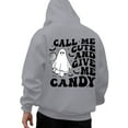thumbnail image 3 of Hoodies for Men Casual Halloween Ghost Print Pullover Warm Long Sleeve Comfortable Hooded Sweatshirt Fall Winter Streetwear Loose Sweatshirts for Men Grey XXL, 3 of 4