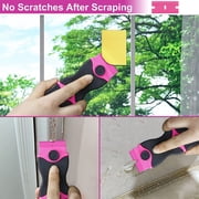 THINKWORK Razor Blade Scraper - Pink Razor Scraper Gift for Women, 2-in-1 Scraper Tool Set with 20Pcs Razor Blades for Removing Window Labels, Decals, Stickers, Glass Stove Top (2 Pack)