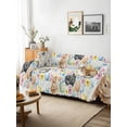thumbnail image 3 of Happy Easter Couch Cover, Spring Watercolor Rabbits Eggs Flower Sofa Cover Blanket for 1 Seat Cushion, Sectional Sofa Slipcover Furniture Protector for Living Room Bedroom 71''x91'', 3 of 9
