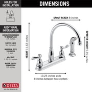 Delta Windemere Two Handle Kitchen Faucet in Chrome 21996LF