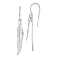thumbnail image 4 of 925 Sterling Silver Rhodium-plated Polished Feathers Dangle Earrings, 4 of 4