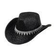 thumbnail image 5 of yuksok Western Cowboy Hat Retro Cowgirl Hat for Role Playing Festival Black, 5 of 9