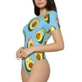thumbnail image 2 of Easygdp Flowers Avocado Women's One-Piece Swimsuit Slim Fit Crew Neck Bodysuit Athletic Swimwear with Concealed Buckle - Small, 2 of 9