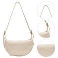 thumbnail image 3 of Bolso Bandolera para Mujer Bolso Media Tejido Color Sólido Bolso (Beige), 3 of 9