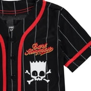 Boys Bart Simpson Baseball Jersey T-Shirt - Little and Big Boys Sizes 4-20 Black