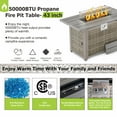 thumbnail image 4 of Evita 43'' 50,000 BTU Retangular Outdoor Gas Propan Fire Pit Table in Brown Wicker with Removable Lid and Waterproof Cover, 4 of 12