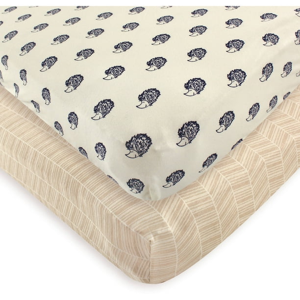 Touched by Nature Baby Boy and Girl Organic Cotton Fitted Crib Sheet, 2