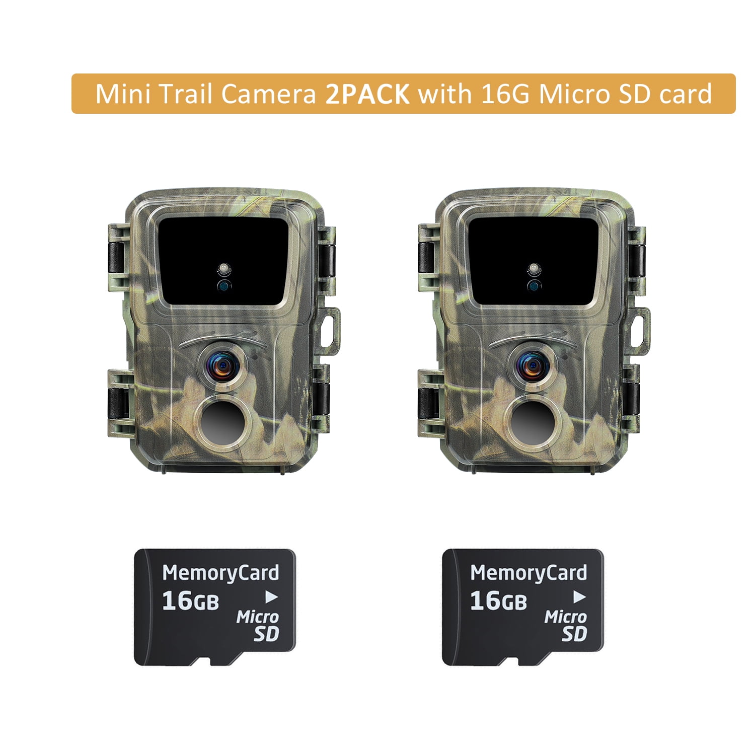 SuntekCam Mini Game Camera【2 Pack】, 20MP 1080P Trail Camera with Night
