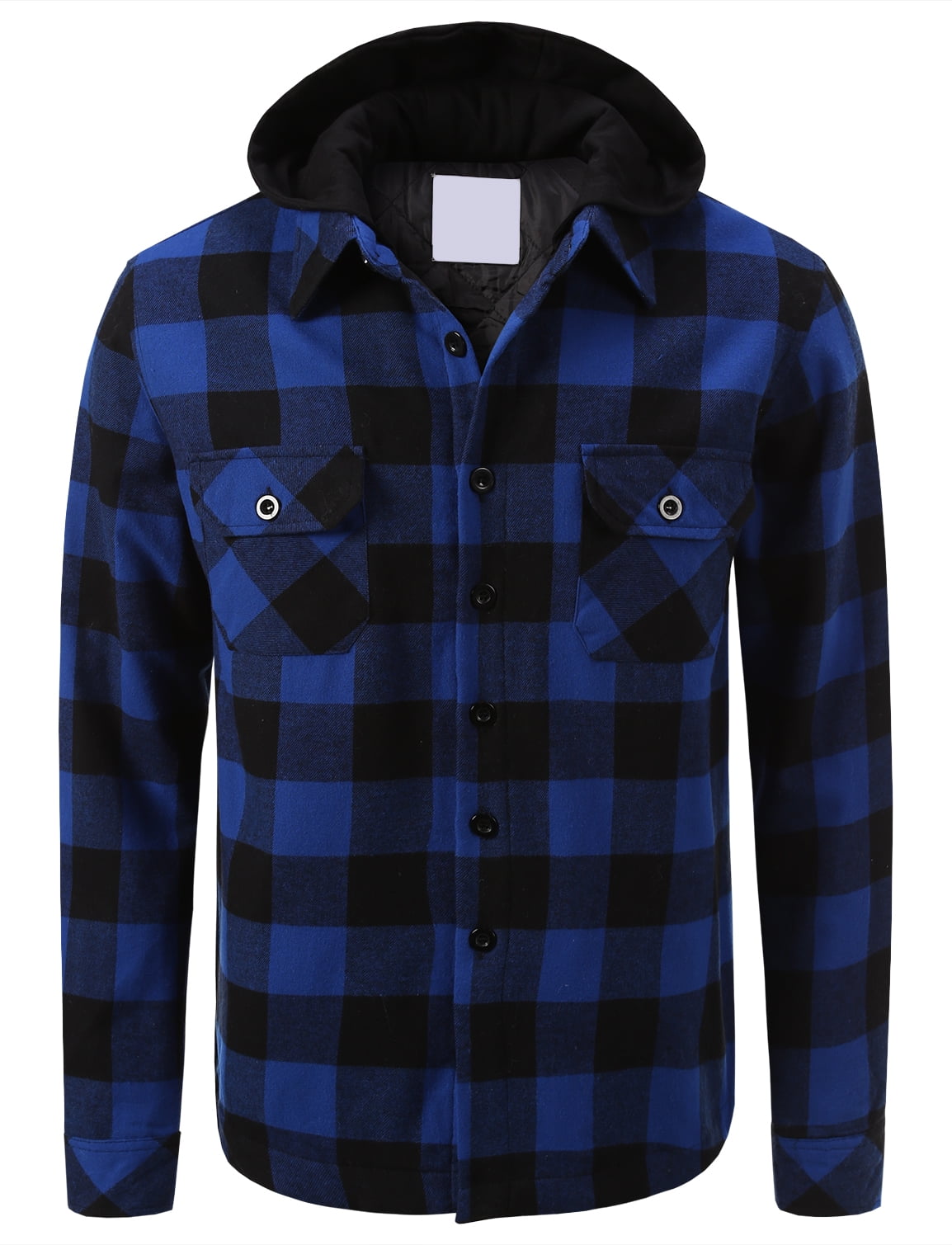 Shaka Men's Flannel Hooded Jacket Blue/Black X-Large - Walmart.com