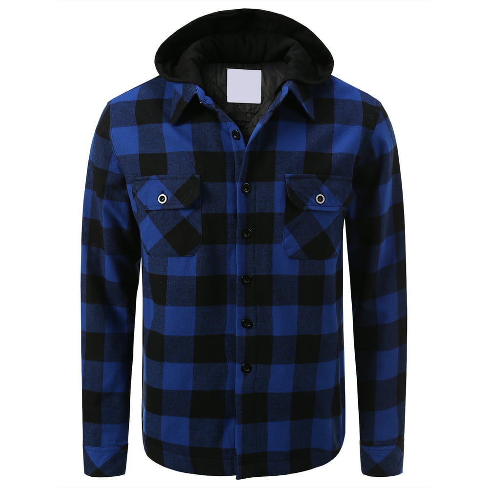 Shaka - Shaka Men's Flannel Hooded Jacket Blue/Black X-Large - Walmart ...